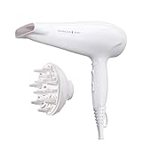 Remington Haartrockner Ionen [leicht, Diffusor & Stylingdüse] weiß (2200W, Keramik-Ionen: schonendes Styling & gleichmäßige Wärmeverteilung, 3 Heiz- & 2 separate Gebläsestufen + Abkühlstufe) D3199