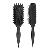 lockenbürste naturlocken, Neueste Wildschwein Borsten Styling Pinsel für lockiges Haar, entwirren und verbessern Locken für Frauen und Männer, Minimieren Ziehen (#4, 135g)