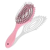 Haarbürste, Curly Hair Brush Detangling Brush lockenbürste Suitable for Curls & Long Hair, Haarbürste Ohne Ziepen Wet brush without Pulling, lockenkamm naturlocken for Women (pink)