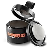 IMPERIO Ansatzpuder - Haar Concealer zur Haarverdichtung für Frauen und Männer, wasserfestes Haar Make-up zum Ansatz kaschieren - 4g (Dunkelbraun)