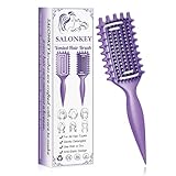 Lockenbürste für Locken, sanftes Entwirren & Styling ohne Ziepen, ergonomischer Griff, antistatisch, geeignet für Damen, Herren & Kinder, auch als haarbürste (Lila)