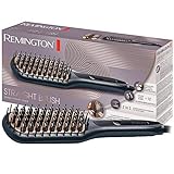 Remington Glättbürste 2in1: Glätteisen & Haarbürste für eine reduzierte Stylingzeit (Keramikbeschichtete & antistatische Borsten mit kühlen Enden, Digitales Display, 150-230°C) CB7400